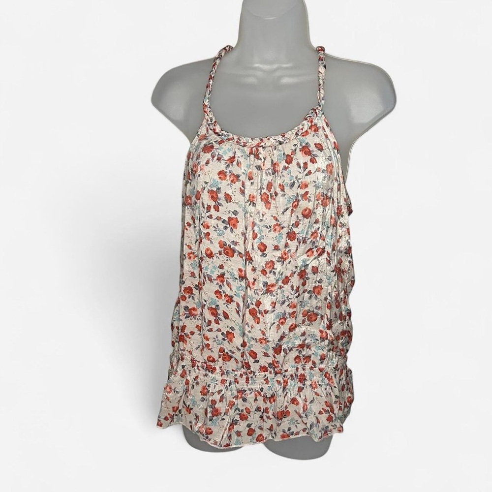 Forever 21 Floral Tank Top - Red and White